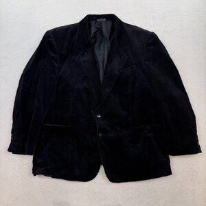 Personal Choice Corduroy Blazer Black Sports Coat Professor Size 44